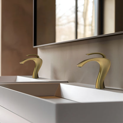 Nowoczesna mosiężna bateria umywalkowa – elegancki design z głowicą ceramiczną zapewniającą precyzyjną kontrolę wody 3