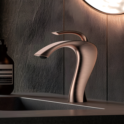 Nowoczesna mosiężna bateria umywalkowa – elegancki design z głowicą ceramiczną zapewniającą precyzyjną kontrolę wody 5