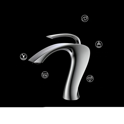 Nowoczesna mosiężna bateria umywalkowa – elegancki design z głowicą ceramiczną zapewniającą precyzyjną kontrolę wody 7