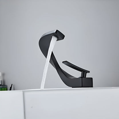 Nowoczesna mosiężna bateria umywalkowa – elegancki design z wylewką typu wodospad do łazienek 11