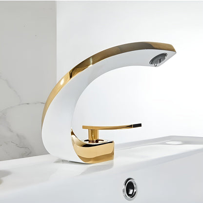 Nowoczesna mosiężna bateria umywalkowa – elegancki design z wylewką typu wodospad do łazienek 6