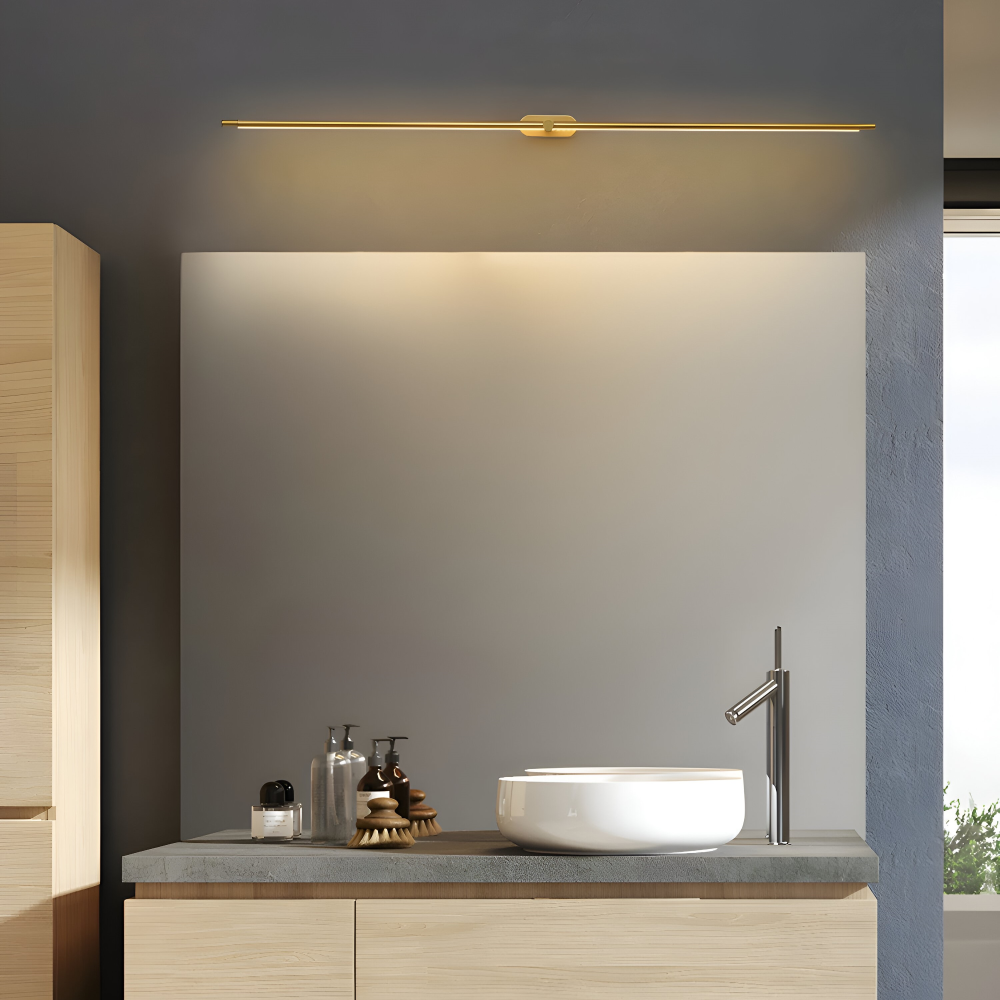 Nowoczesny Kinkiet LED Ścienny w Kolorze Czarnym i Złotym - Smukły Design do Sypialni i Salonu, Trójkolorowe Oświetlenie 3