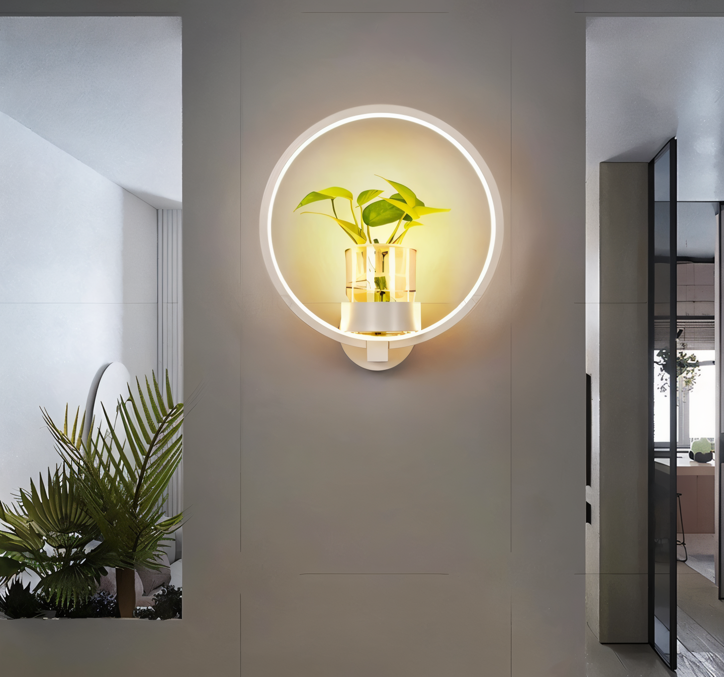 Nowoczesny Kinkiet LED Ścienny z Doniczką na Rośliny w Czerni – Kinkiet do Sypialni i Salonu, Minimalistyczny Design 4