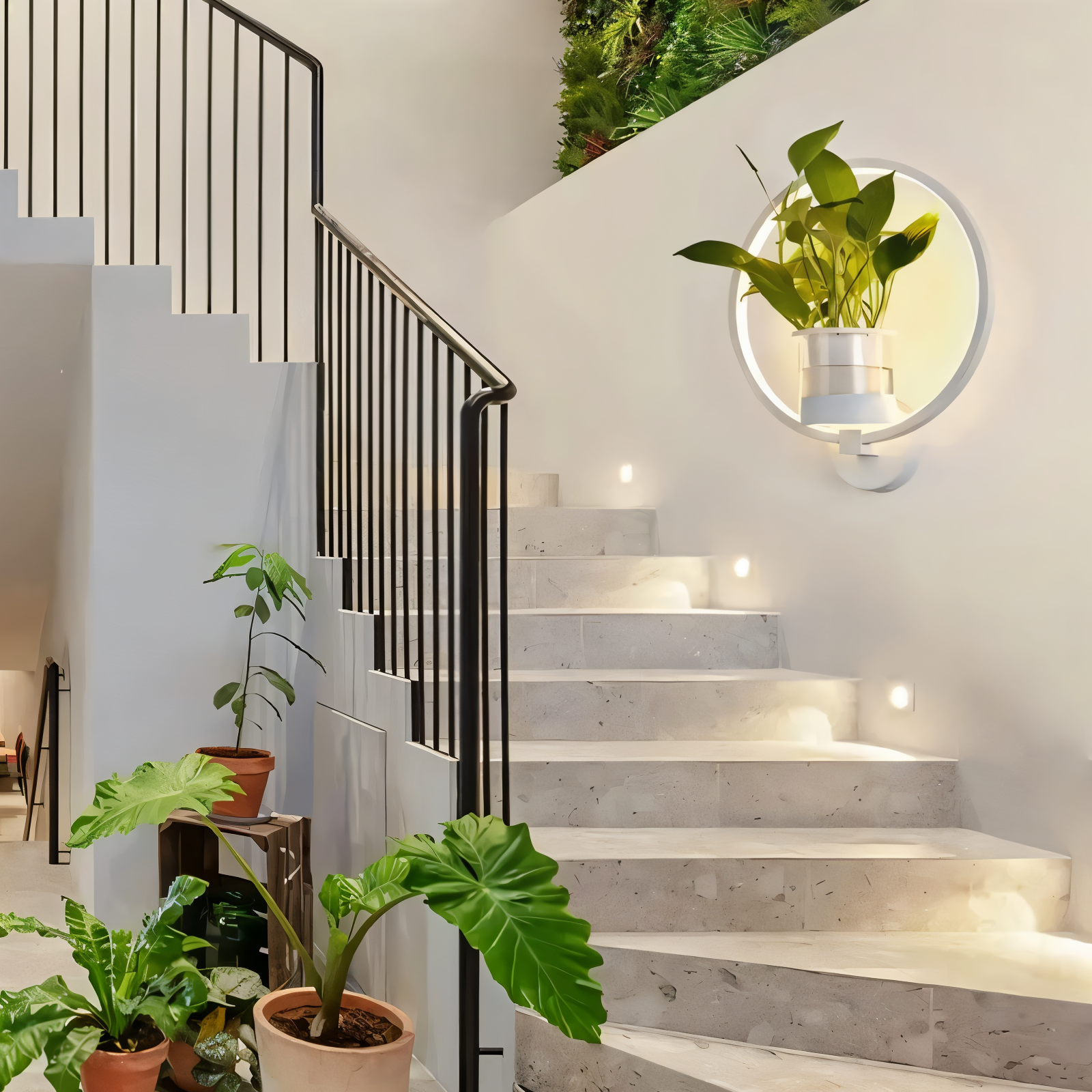 Nowoczesny Kinkiet LED Ścienny z Doniczką na Rośliny w Czerni – Kinkiet do Sypialni i Salonu, Minimalistyczny Design 5