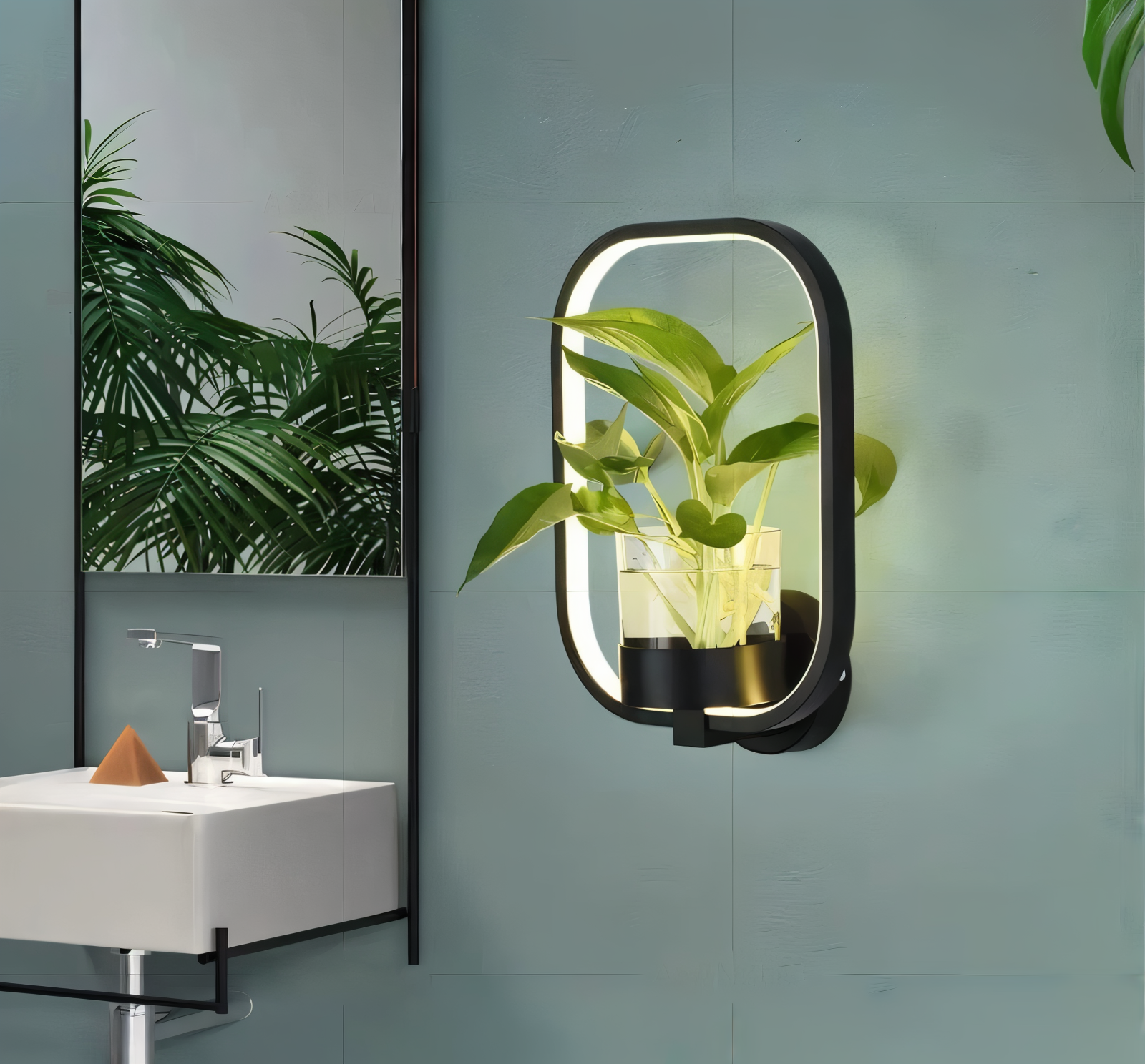 Nowoczesny Kinkiet LED Ścienny z Doniczką na Rośliny w Czerni – Kinkiet do Sypialni i Salonu, Minimalistyczny Design 8