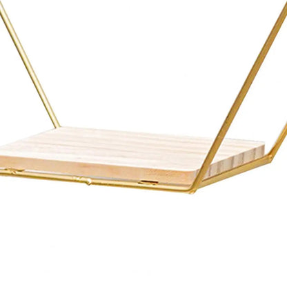 Nowoczesny Regał Ścienny Sześciokątny z Metalu w Złotym i Czarnym – Elegancka Półka do Salonu i Biura 2