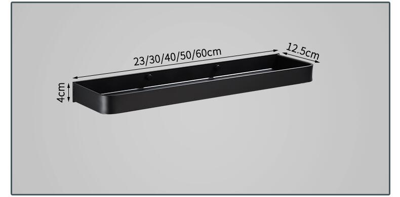 Nowoczesny Regał Ścienny z Aluminium – Minimalistyczna Półka do Przechowywania, Czarny, Idealny do Łazienki i Salonu 4