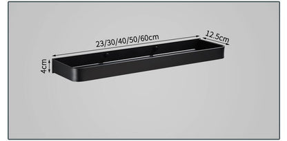 Nowoczesny Regał Ścienny z Aluminium – Minimalistyczna Półka do Przechowywania, Czarny, Idealny do Łazienki i Salonu 4