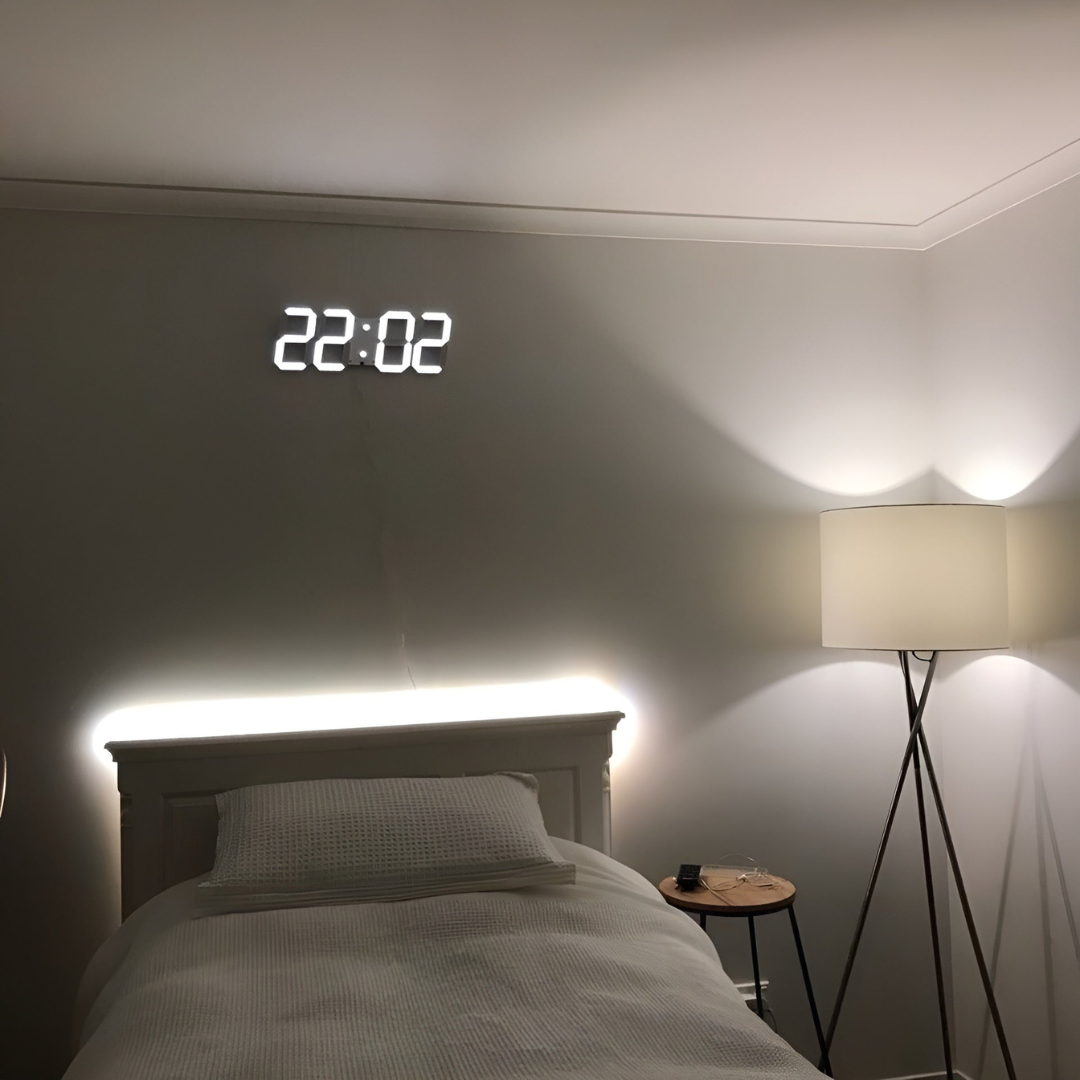 Nowoczesny Zegar Ścienny LED 3D – Cyfrowy Zegar na Ścianę do Salonu i Biura, Minimalistyczny Design 1