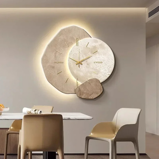Nowoczesny Zegar Ścienny z LED z Naturalnego Drewna – Stylowy Zegar do Salonu i Minimalistycznych Wnętrz 1