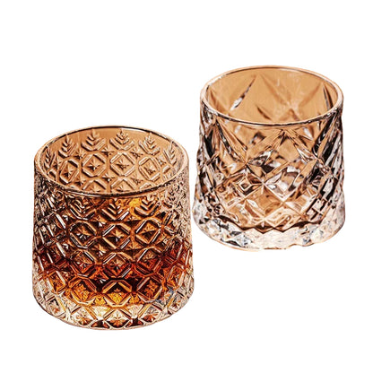 Oryginalne Obrotowe Szklanki Do Whisky – Elegancka Drewniana Podstawka, Wyrafinowane Doznania Szklanki Do Whisky 1