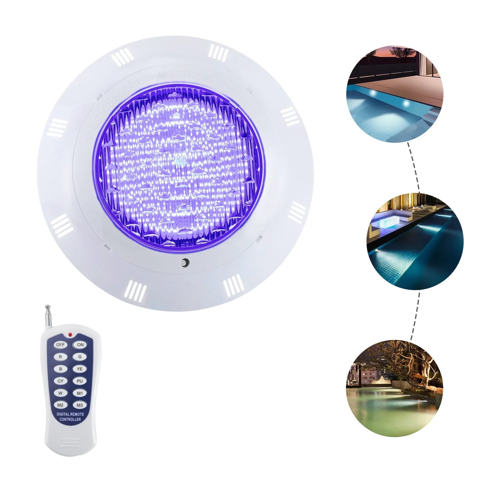 Oświetlenie Basenowe LED 360 RGB, Wodoodporne IP68, 7 Kolorów, 3 Tryby – 36W, 3600 Lumenów, Energooszczędne 4
