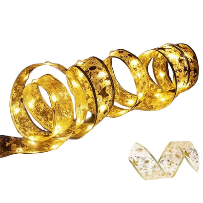 Ozdoby Świąteczne – Świąteczne Światła i Wstążki, Czarująca Dekoracja Bożonarodzeniowa 500 cm, Idealne do Udekorowania Wnętrz 0