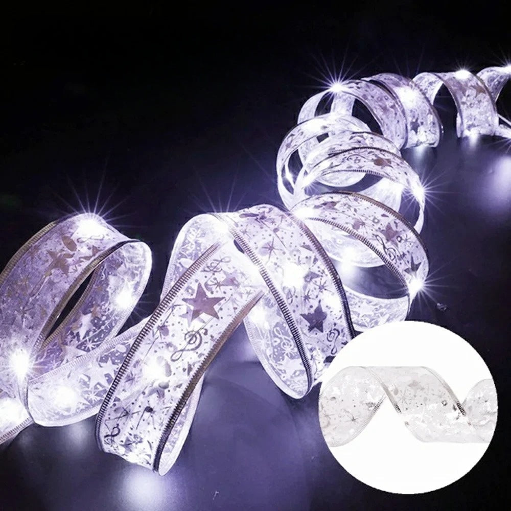 Ozdoby Świąteczne – Świąteczne Światła i Wstążki, Czarująca Dekoracja Bożonarodzeniowa 500 cm, Idealne do Udekorowania Wnętrz 1