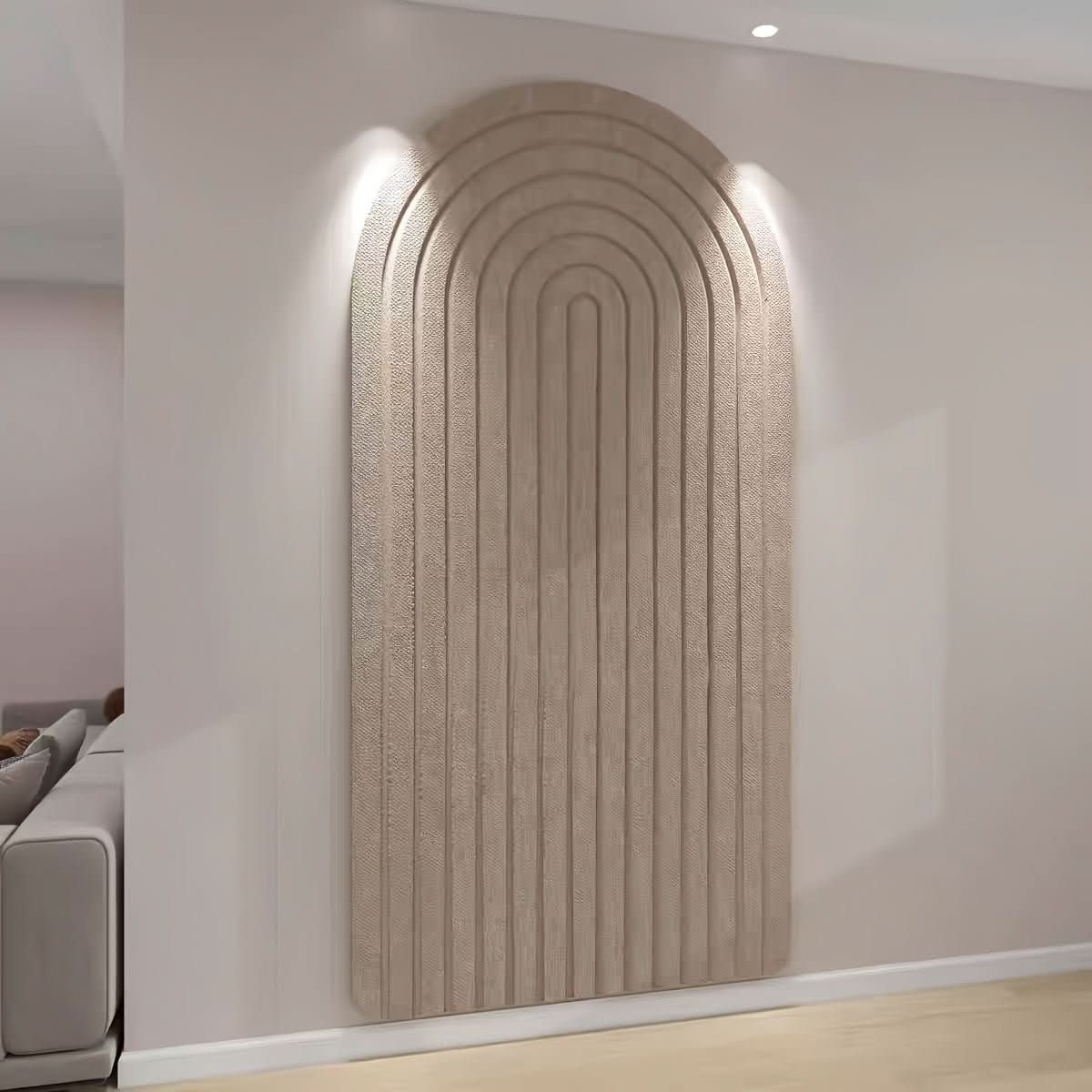 Filcowa tablica ogłoszeń 60x120 cm w falowanym kształcie – kolor ciemny camel