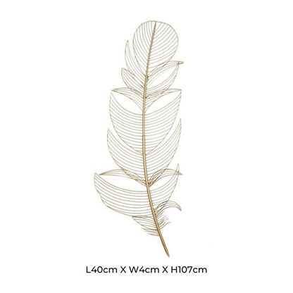 Pióra PlumeArt Nowoczesna Dekoracja Ścienna – Elegancka Metalowa Grafika do Salonu [dekoracje ścienne] 0