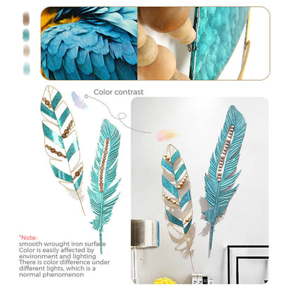 Pióra PlumeArt Nowoczesna Dekoracja Ścienna – Elegancka Metalowa Grafika do Salonu [dekoracje ścienne] 4