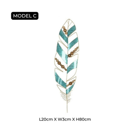 Pióra PlumeArt Nowoczesna Dekoracja Ścienna – Elegancka Metalowa Grafika do Salonu [dekoracje ścienne] 5