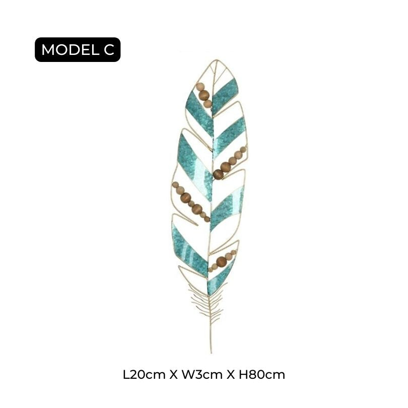 Pióra PlumeArt Nowoczesna Dekoracja Ścienna – Elegancka Metalowa Grafika do Salonu [dekoracje ścienne] 5