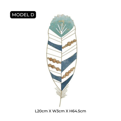 Pióra PlumeArt Nowoczesna Dekoracja Ścienna – Elegancka Metalowa Grafika do Salonu [dekoracje ścienne] 6