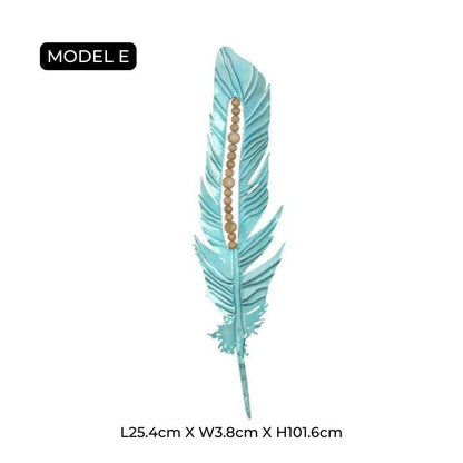 Pióra PlumeArt Nowoczesna Dekoracja Ścienna – Elegancka Metalowa Grafika do Salonu [dekoracje ścienne] 7