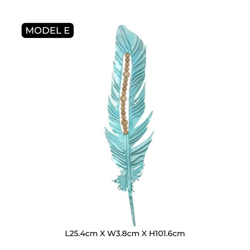 Pióra PlumeArt Nowoczesna Dekoracja Ścienna – Elegancka Metalowa Grafika do Salonu [dekoracje ścienne] 7