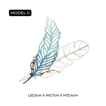 Pióra PlumeArt Nowoczesna Dekoracja Ścienna – Elegancka Metalowa Grafika do Salonu [dekoracje ścienne] 9