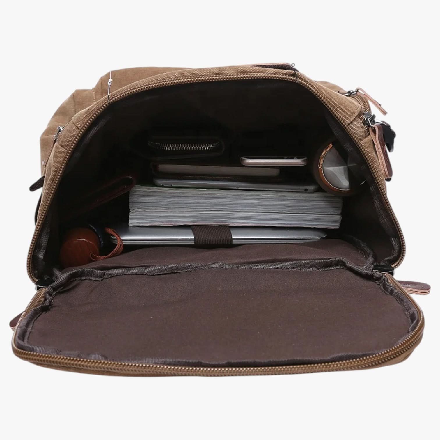 Plecak Damski VintageCanvas na Laptopa – Stylowy Plecak Szkolny z Ergonomicznymi Paskami, Przestronna Komora na 38 cm Laptop 4