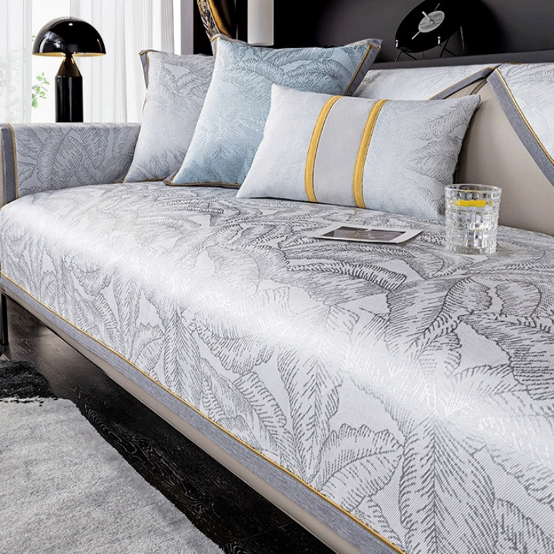 Poduszka na Sofę z Luksusowym Wzorem Liści – Oddychający Materiał, Łatwa Pielęgnacja, Wymiary 70x70 cm do 110x160 cm 1