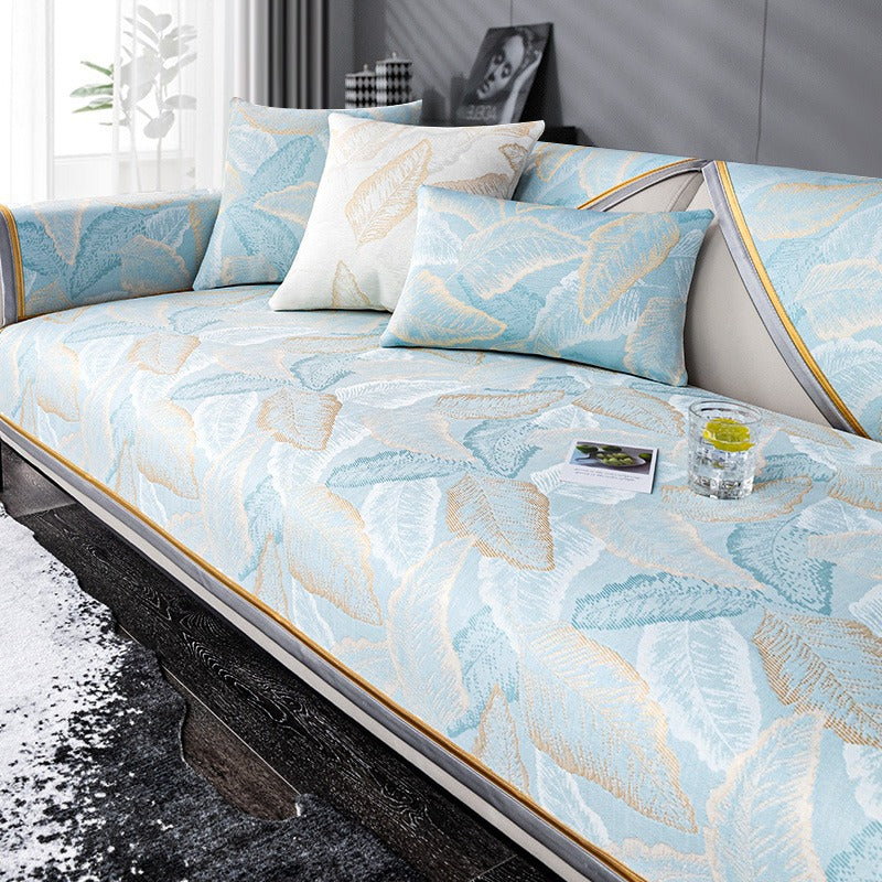 Poduszka na Sofę z Luksusowym Wzorem Liści – Oddychający Materiał, Łatwa Pielęgnacja, Wymiary 70x70 cm do 110x160 cm 9