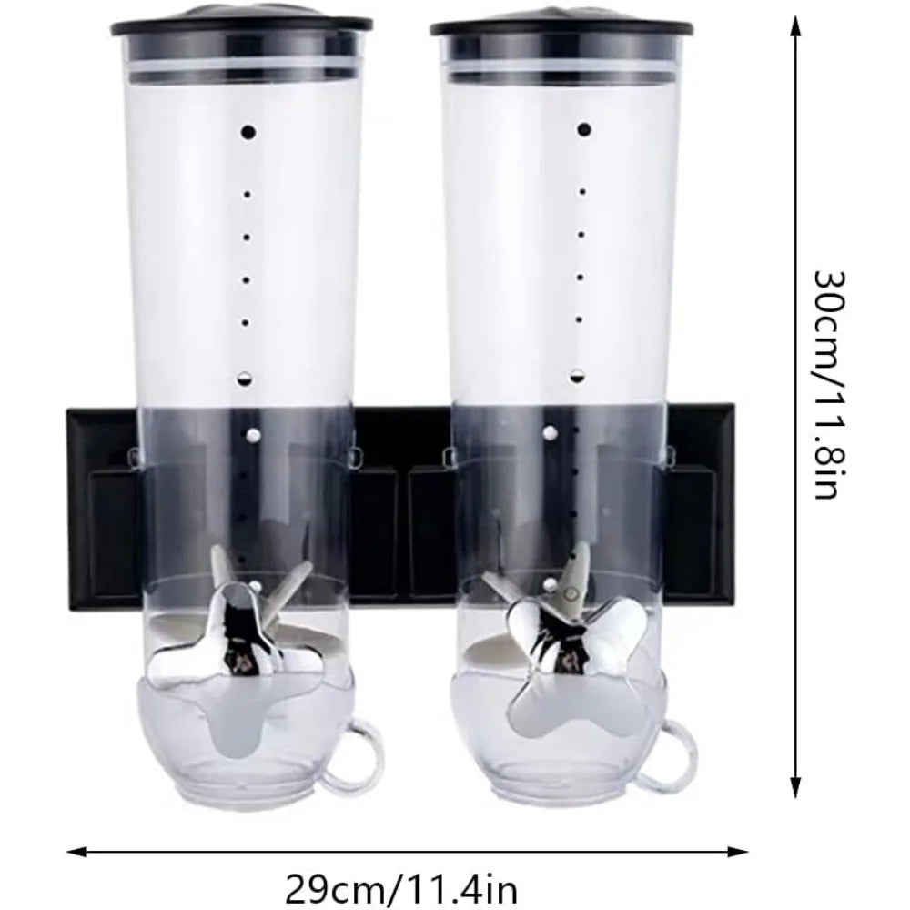 Podwójny Dozownik na Żywność z Systemem Zamknięcia – Przezroczysty Organizer do Müsli, Nasion, Ryżu i Kawy 5
