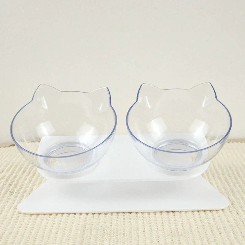 Podwyższona Miska dla Kotów Ergonomiczna, Przyjazna dla Wąsów, BPA-Free, Antypoślizgowa, 25 cm x 25 cm 0