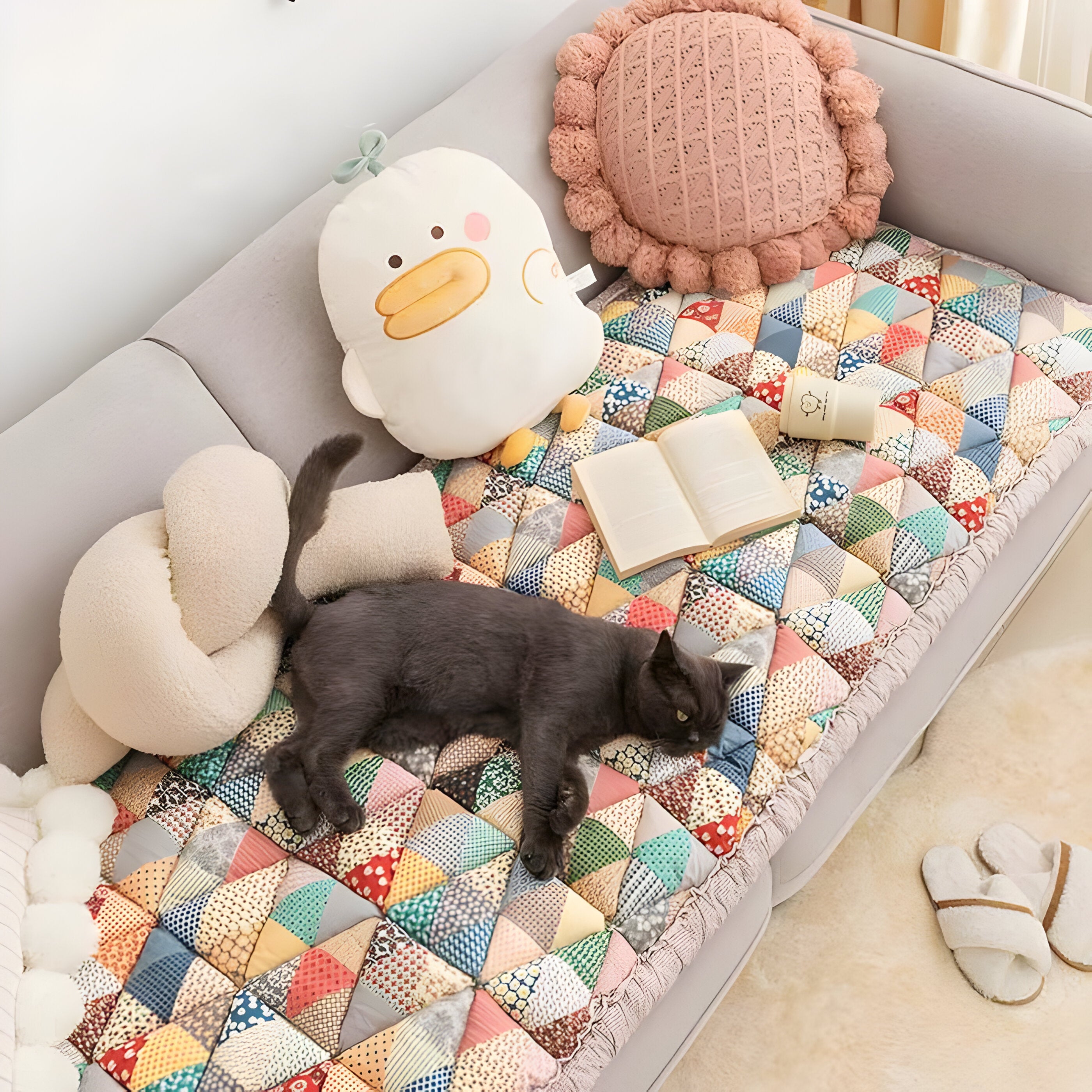 Pokrowiec na kanapę z bawełny – Ochronny, elegancki pokrowiec uniwersalny idealny dla właścicieli zwierząt i dzieci 1