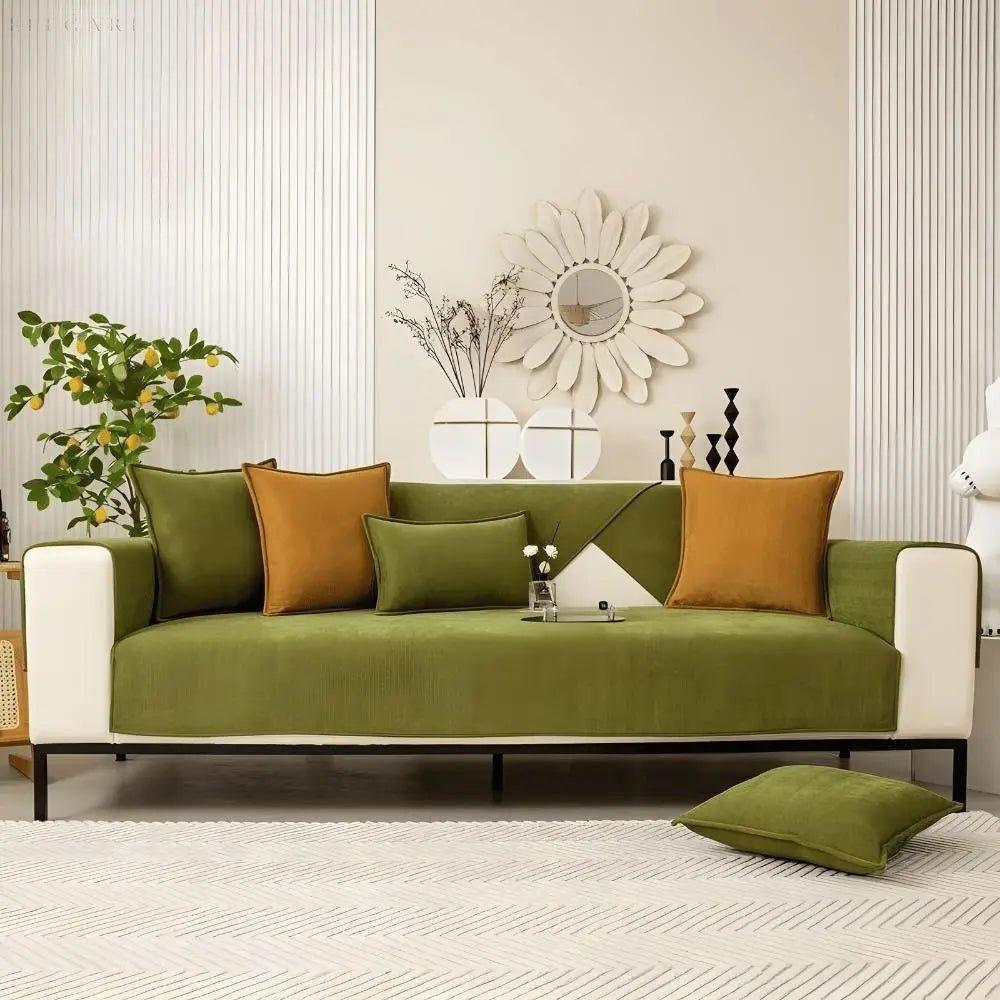 Pokrowiec na sofę z chenille – Rutschfester, stylowy ochraniacz do salonu, łatwy w instalacji i praniu 2