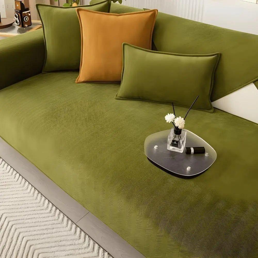 Pokrowiec na sofę z chenille – Rutschfester, stylowy ochraniacz do salonu, łatwy w instalacji i praniu 3