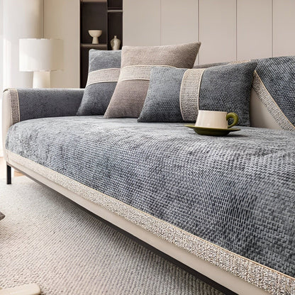 Pokrowiec na sofę z lnu – Elegancka ochrona przed zadrapaniami dla właścicieli zwierząt, łatwy w pielęgnacji i montażu 2