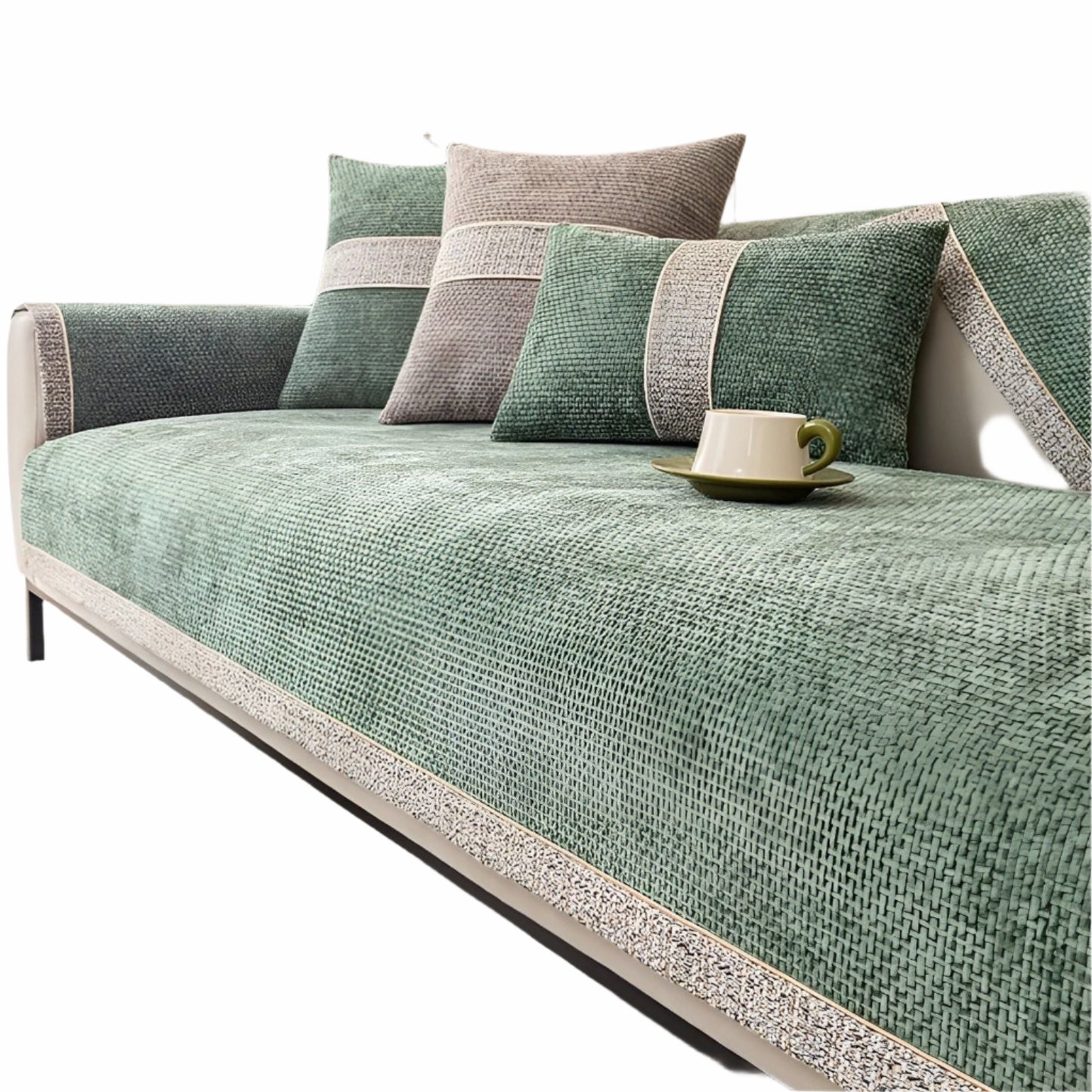 Pokrowiec na sofę z lnu – Elegancka ochrona przed zadrapaniami dla właścicieli zwierząt, łatwy w pielęgnacji i montażu 4