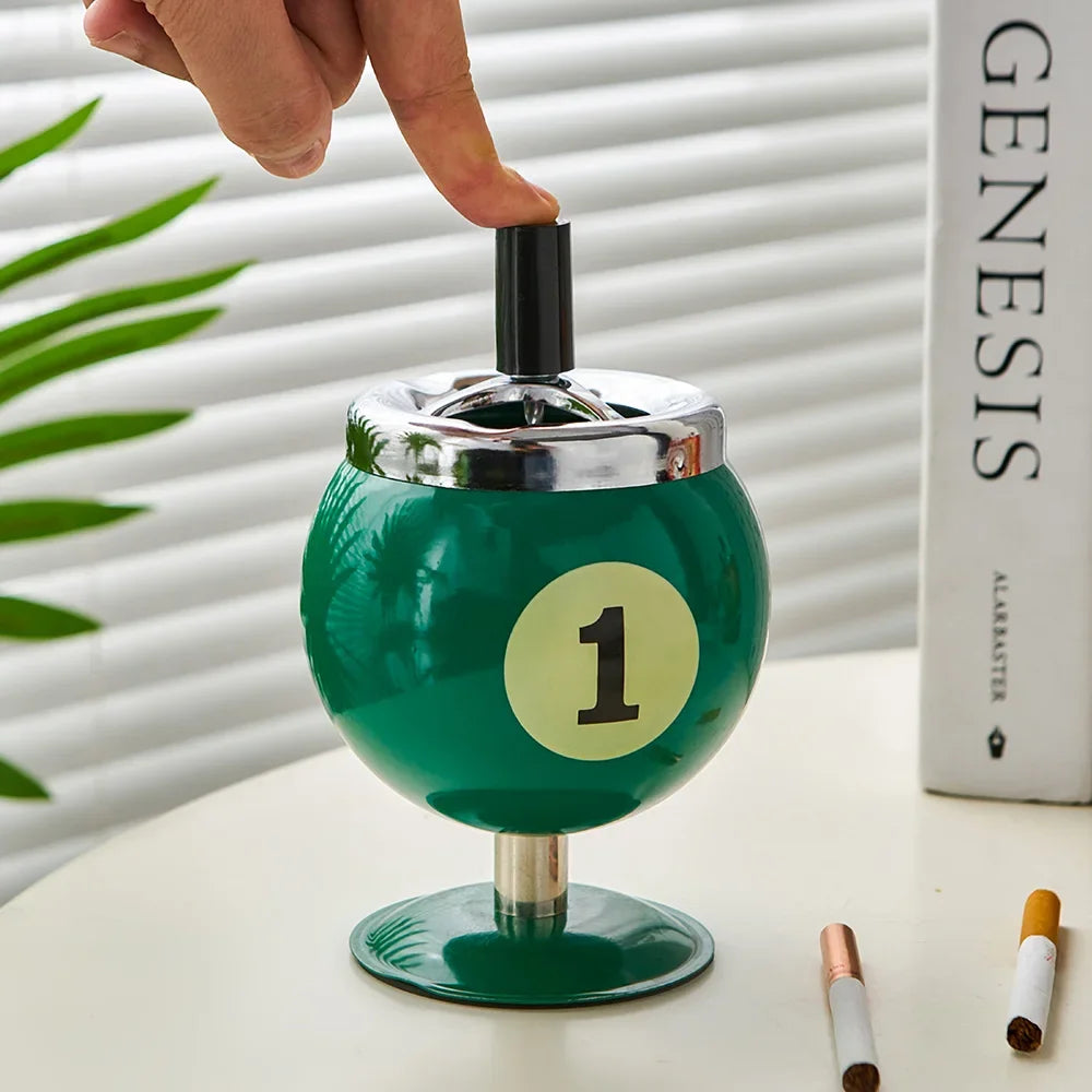 Popielniczka Metalowa do Bilarda – Elegancki Akcent do Pokoju Gier, Srebrna, Nowoczesna, Wbudowana Funkcjonalność 5