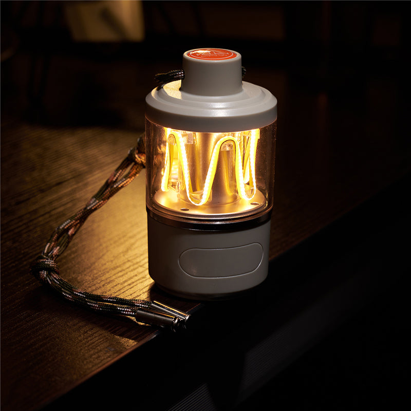 Przenośna Lampa Kempingowa z Regulacją Jasności i Ładowaniem USB – Wodoodporna Lampka Kempingowa 3W, Stylowy Design, Długi Czas Pracy 6