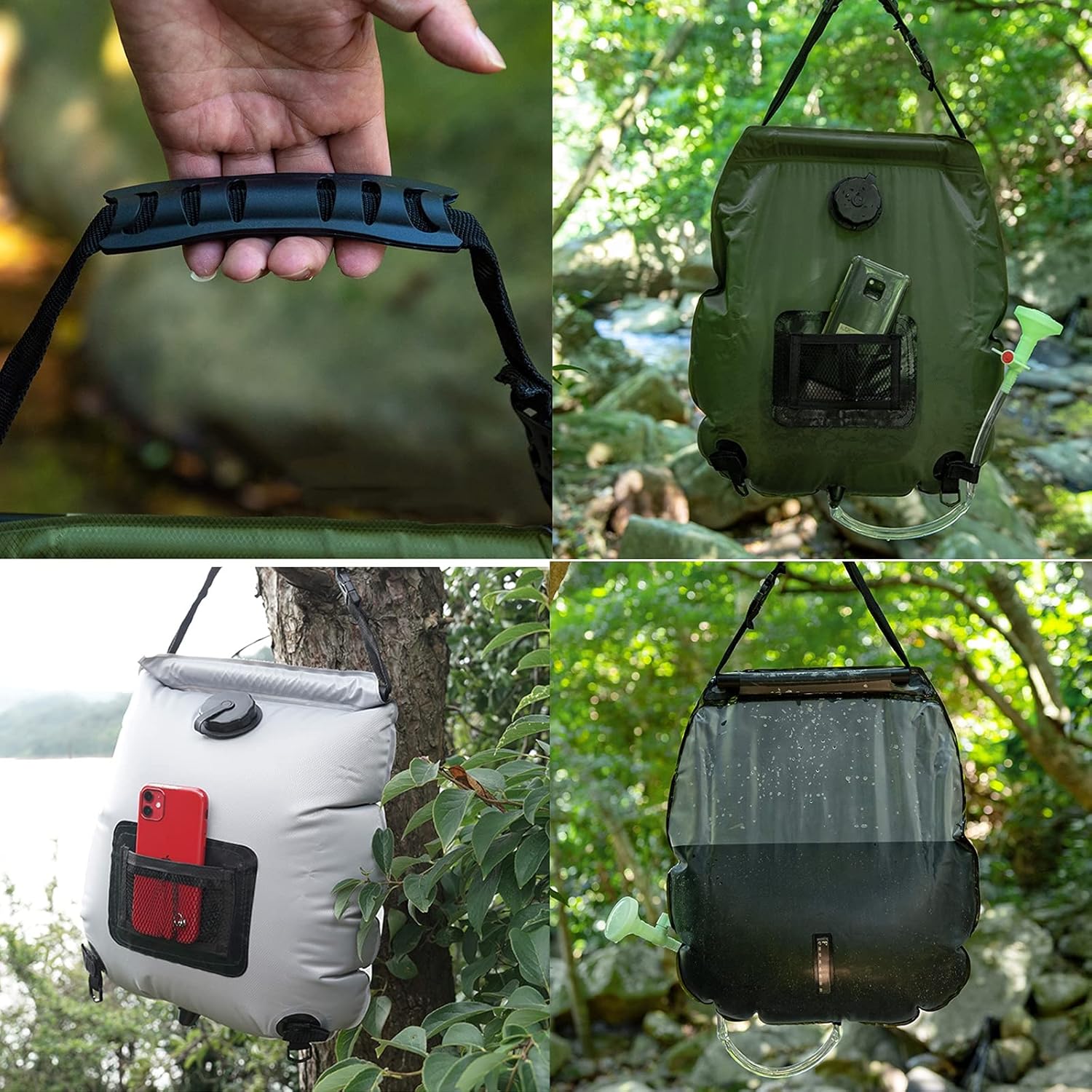 Przenośna Torba Prysznicowa 20L z Wskaźnikiem Temperatury – Idealna na Kemping, Ekologiczne Materiały PVC 5