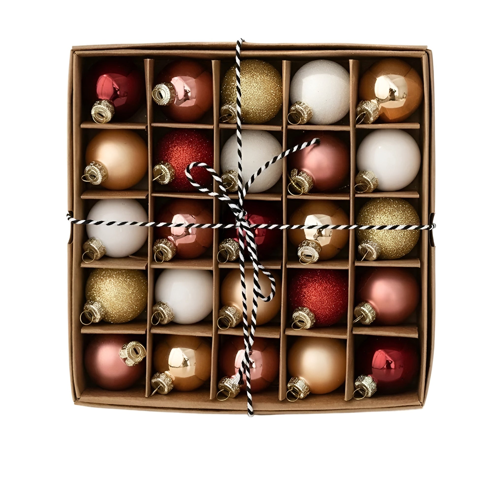 Ręcznie Robione Bombki Choinkowe Szklane – Zestaw 25 Mini Kul 4 cm do Dekoracji Świątecznych 0