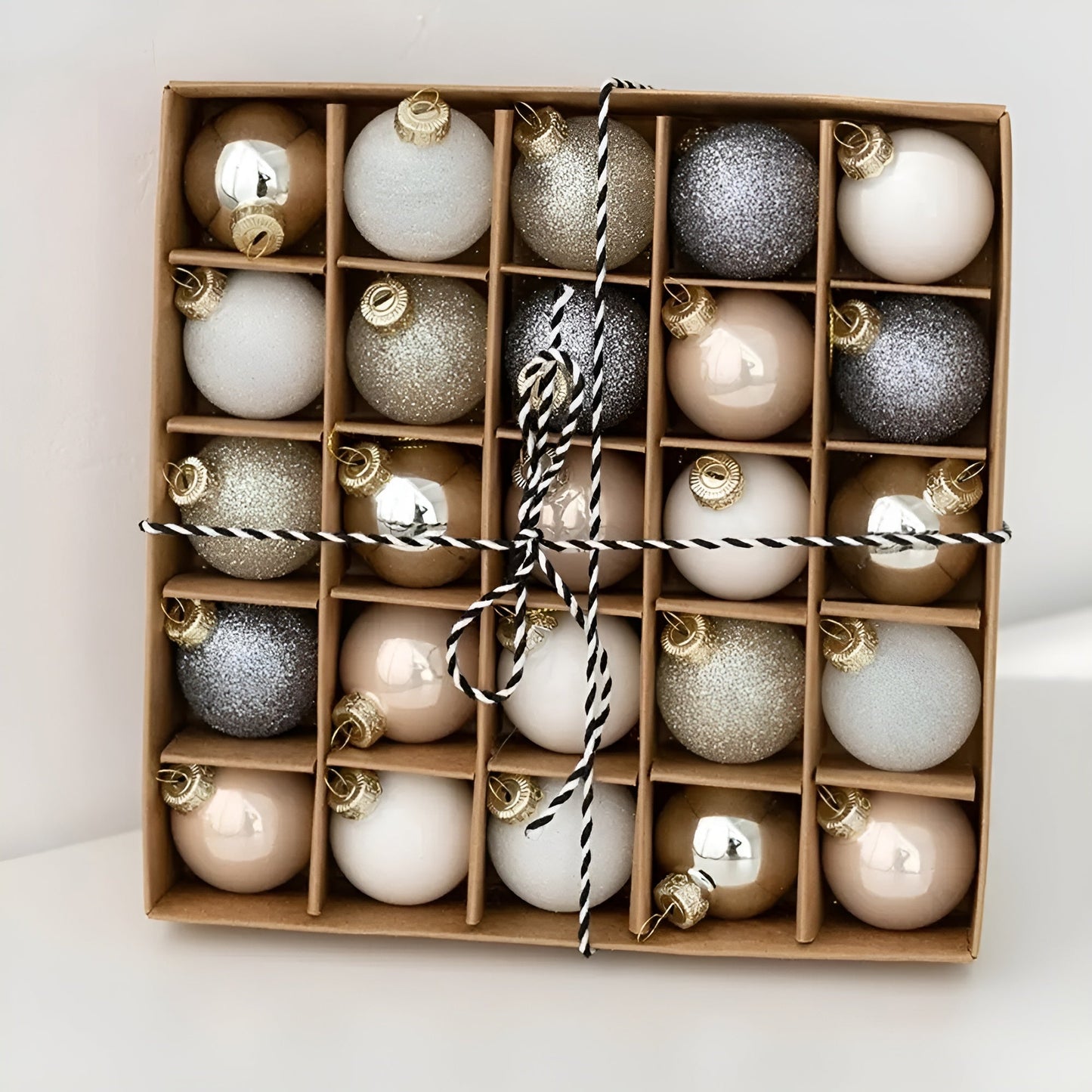 Ręcznie Robione Bombki Choinkowe Szklane – Zestaw 25 Mini Kul 4 cm do Dekoracji Świątecznych 2