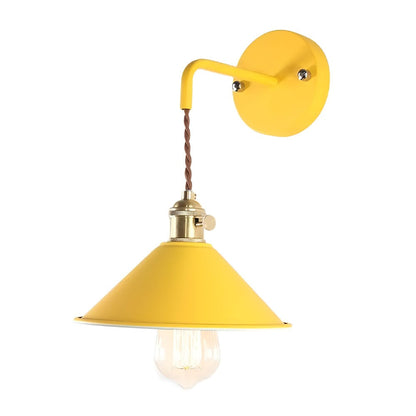Retro Kinkiet Ścienny w Stylu Vintage z Metalowym Stożkiem – Elegancka Lampa na Ścianę do Salonów i Sypialni 10