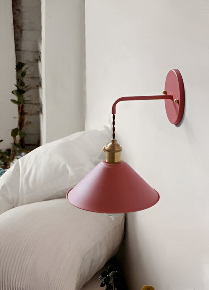 Retro Kinkiet Ścienny w Stylu Vintage z Metalowym Stożkiem – Elegancka Lampa na Ścianę do Salonów i Sypialni 11