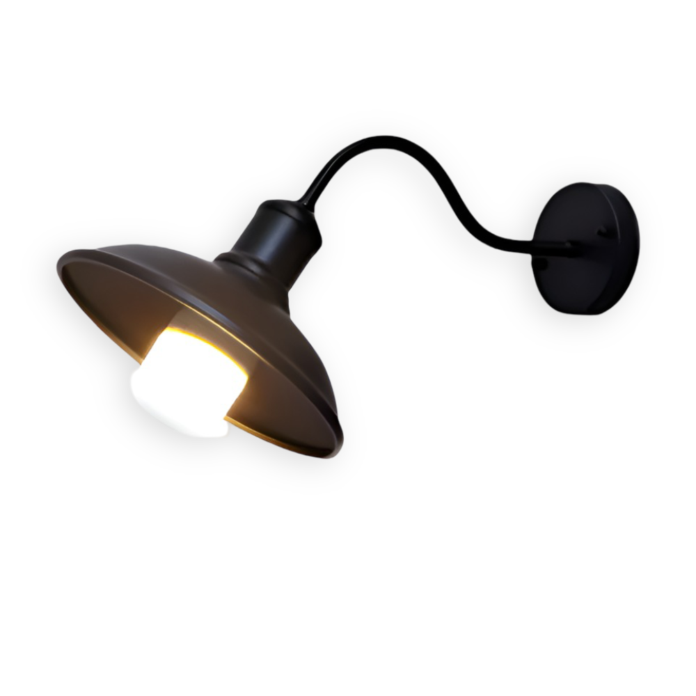 Rustykalny Kinkiet Zewnętrzny IP65 z Żeliwa – Oświetlenie Industrialne do Ogrodu i Tarasu, Ciepłe Światło, Ø24cm, Odporność na Warunki Atmosferyczne 0