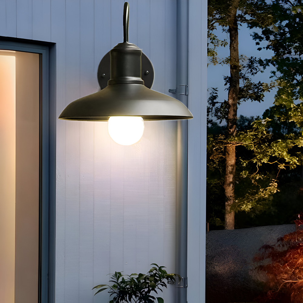 Rustykalny Kinkiet Zewnętrzny IP65 z Żeliwa – Oświetlenie Industrialne do Ogrodu i Tarasu, Ciepłe Światło, Ø24cm, Odporność na Warunki Atmosferyczne 4