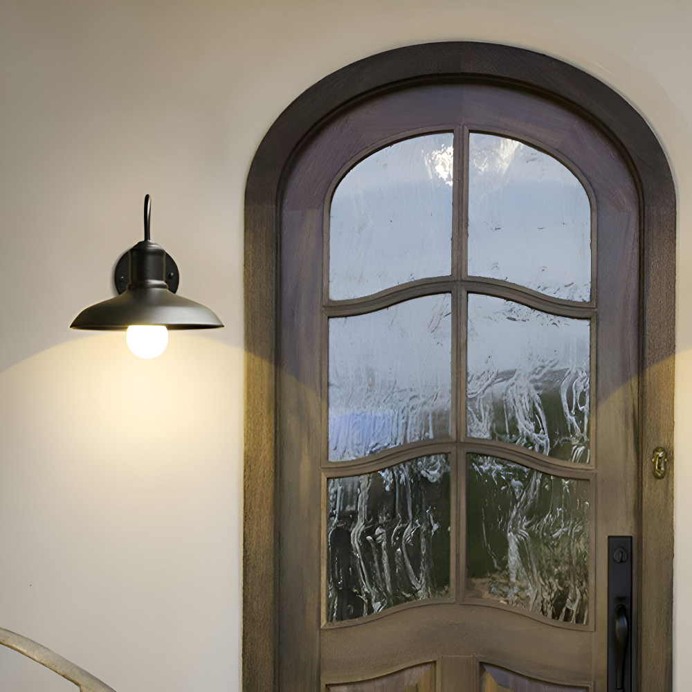 Rustykalny Kinkiet Zewnętrzny IP65 z Żeliwa – Oświetlenie Industrialne do Ogrodu i Tarasu, Ciepłe Światło, Ø24cm, Odporność na Warunki Atmosferyczne 6