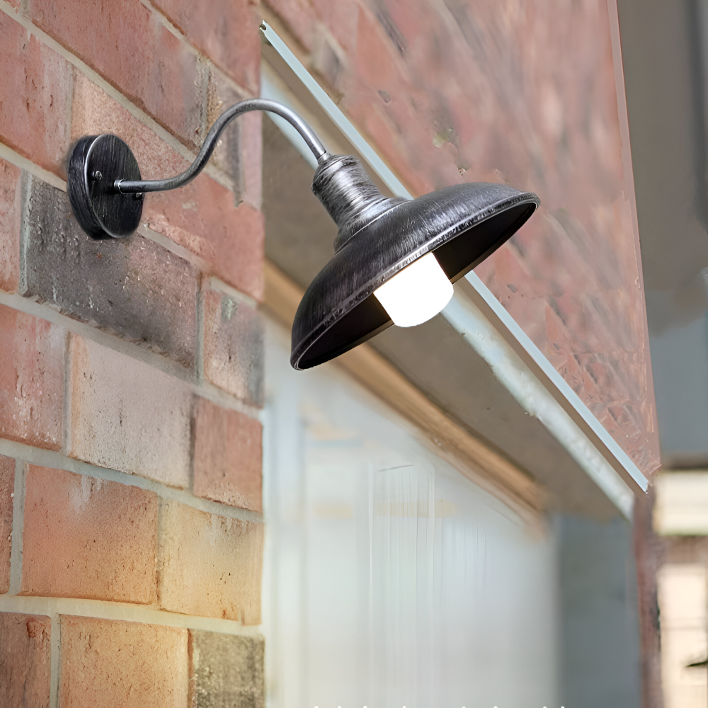 Rustykalny Kinkiet Zewnętrzny IP65 z Żeliwa – Oświetlenie Industrialne do Ogrodu i Tarasu, Ciepłe Światło, Ø24cm, Odporność na Warunki Atmosferyczne 8