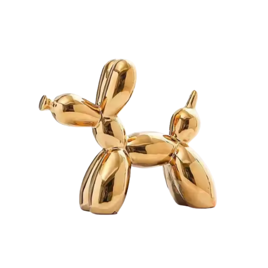 Rzeźba Psa Balonowego z Ceramiki – Zabawna Dekoracja Wnętrz, 18 cm H, Metaliczny Wystrój Wnętrz 1
