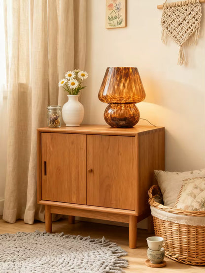 Lampa stołowa szklana w stylu vintage – Zestaw lamp do salonu z funkcją ściemniania i kompaktową podstawą, idealne do sypialni